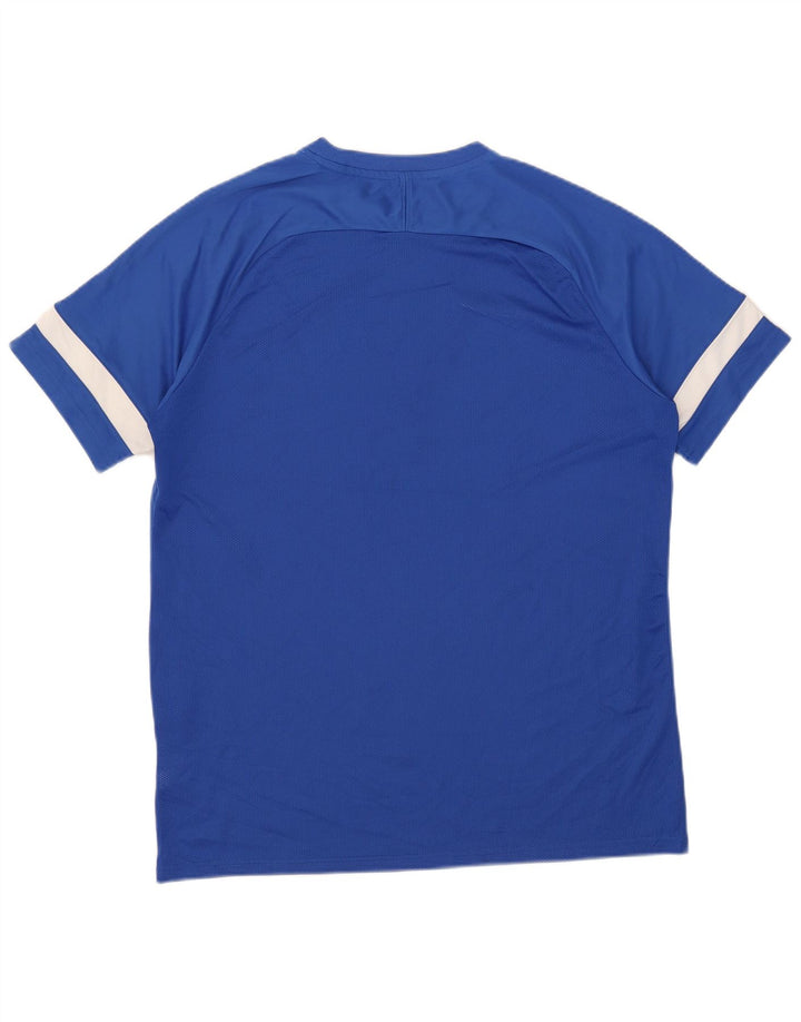 Nike Herren Dri Fit T-Shirt Top XL Blaues Colourblock-Polyester
