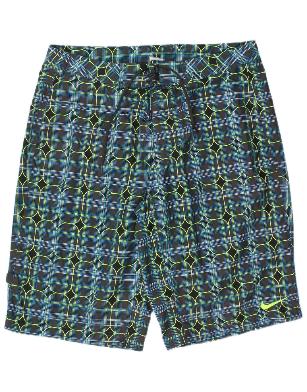 Nike Herren-Badeshorts aus mittelblau kariertem Polyester