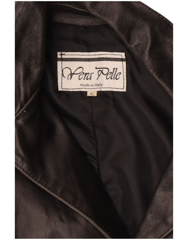 Vintage Damen Lederjacke UK 18 XL Schwarzes Leder