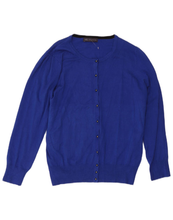 Marks & Spencer Damen Strickjacke Pullover UK 22 3XL Blaue Viskose