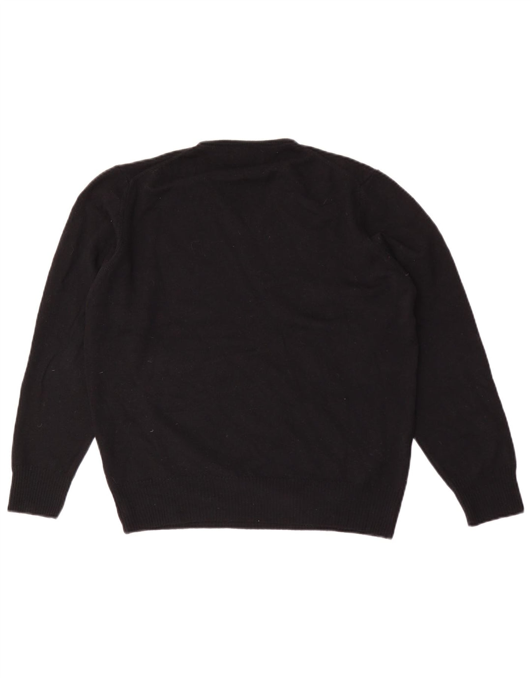 Zara Herren-Pullover mit V-Ausschnitt, große schwarze Wolle