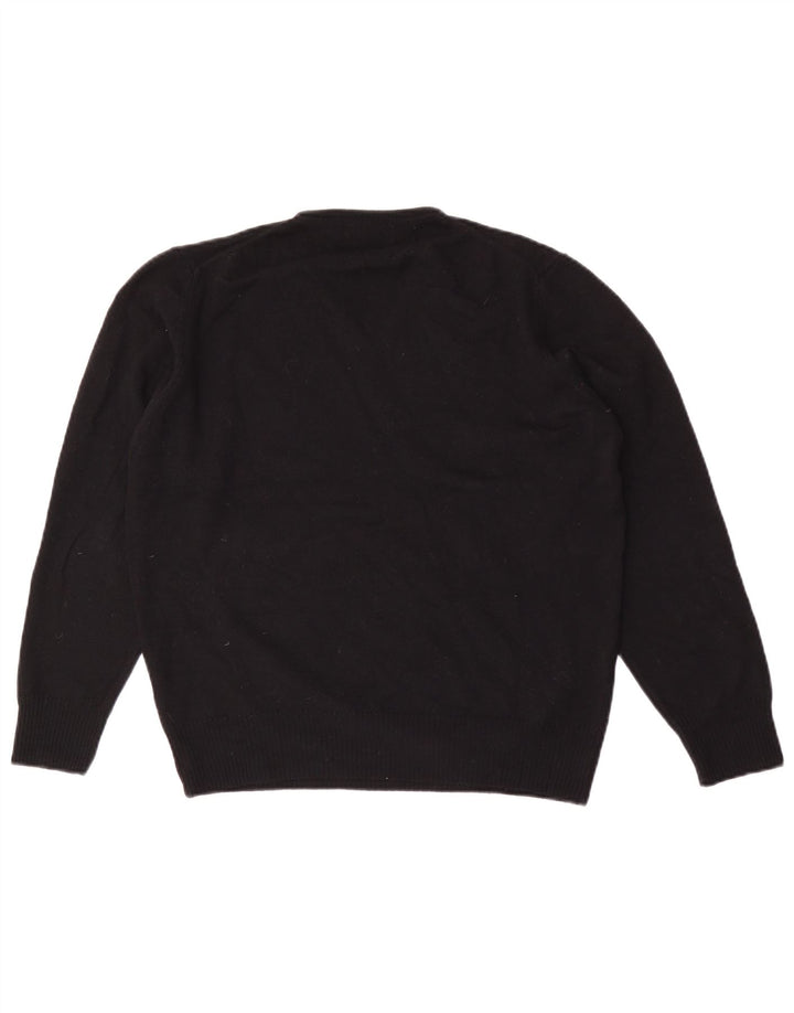 Zara Herren-Pullover mit V-Ausschnitt, große schwarze Wolle