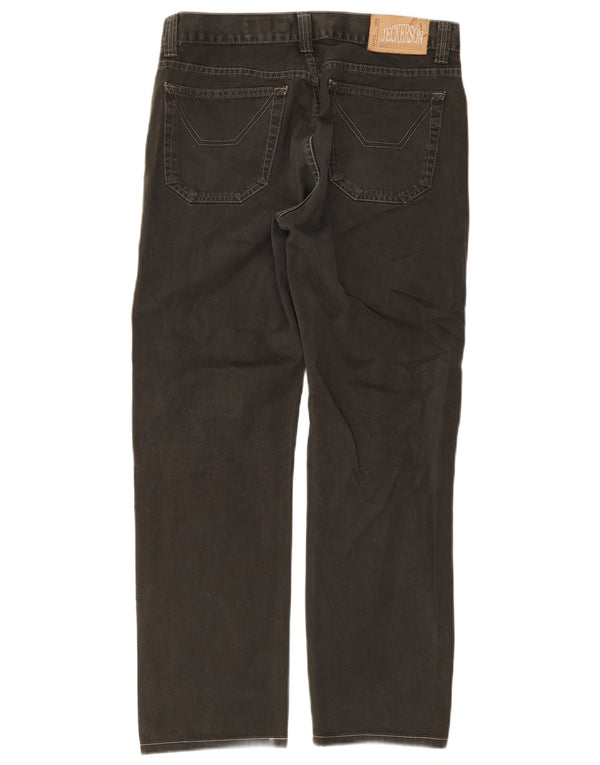 Jeckerson Herren gerade Freizeithose W34 L30 graue Baumwolle