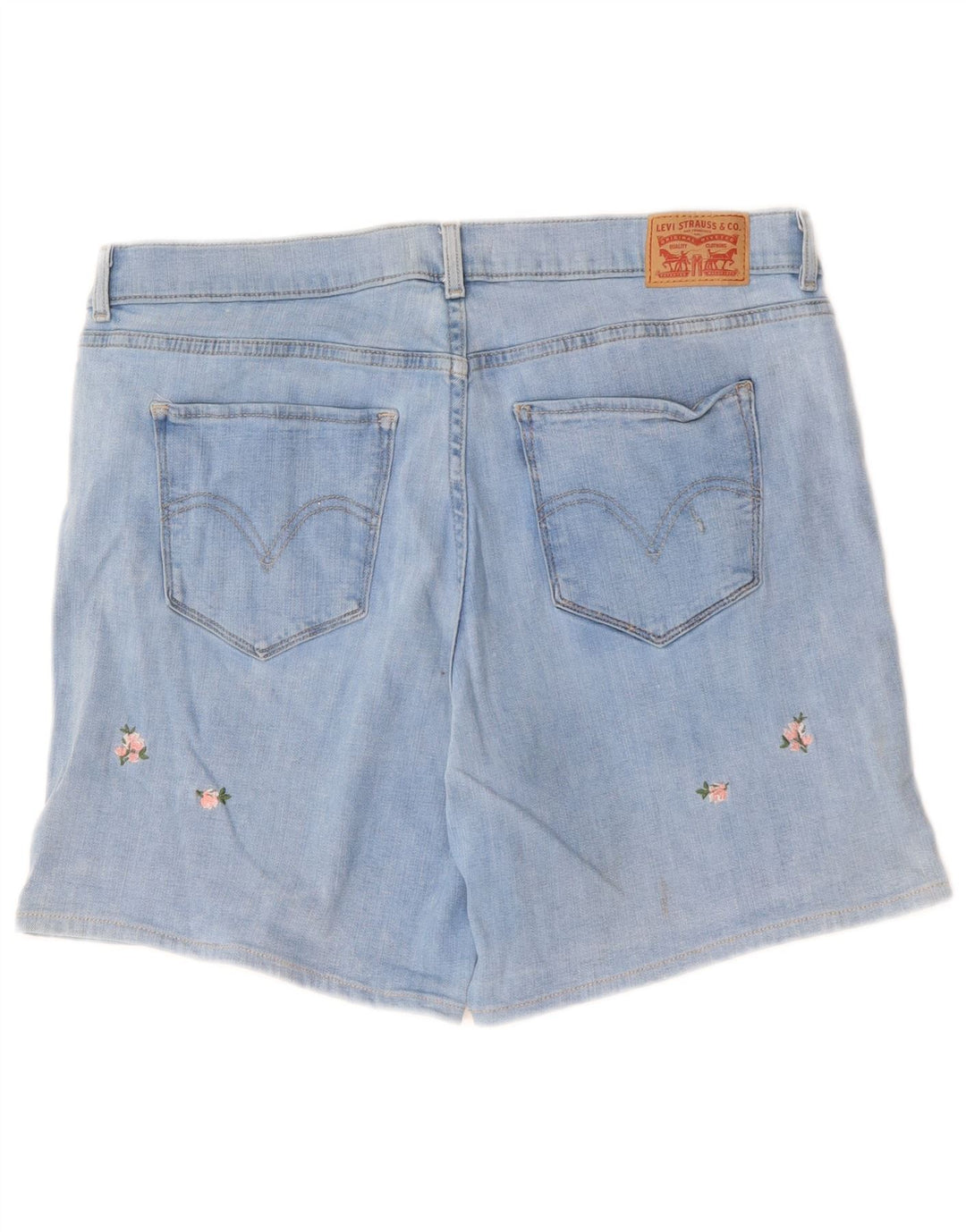 LEVI'S Damen-Jeansshorts, klassisch, Größe W32, groß, Baumwolle mit blauem Blumenmuster