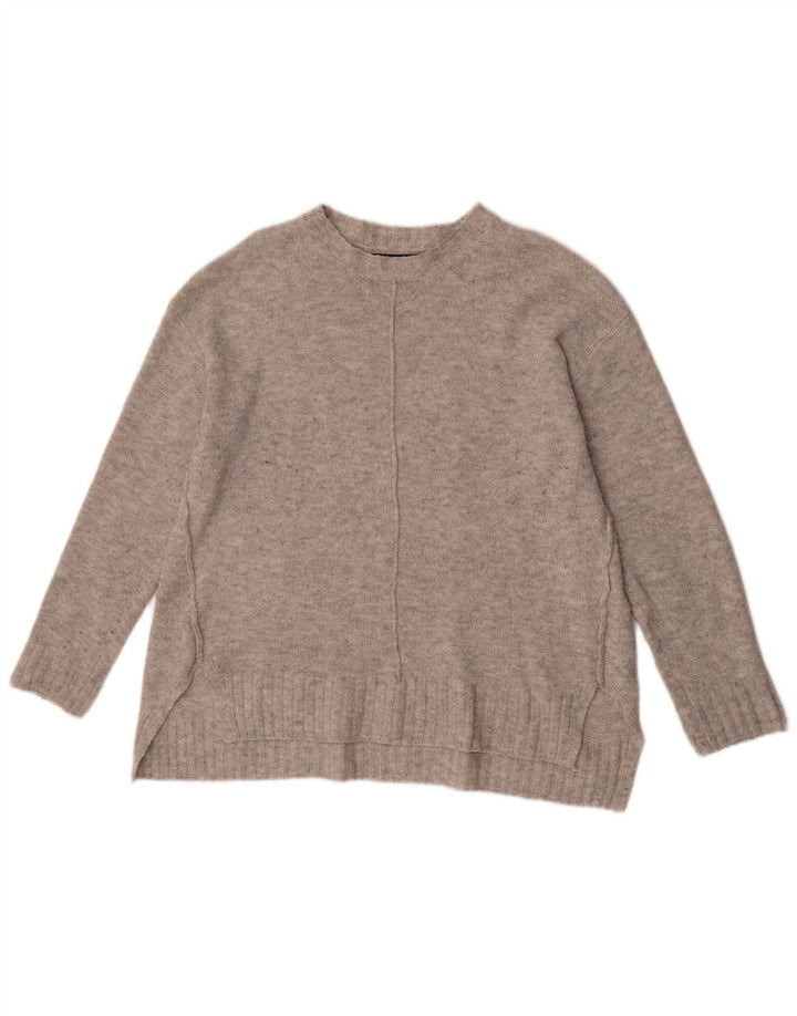 Marks & Spencer Damen-Pullover mit Rundhalsausschnitt, UK 14, mittelgraues Acryl