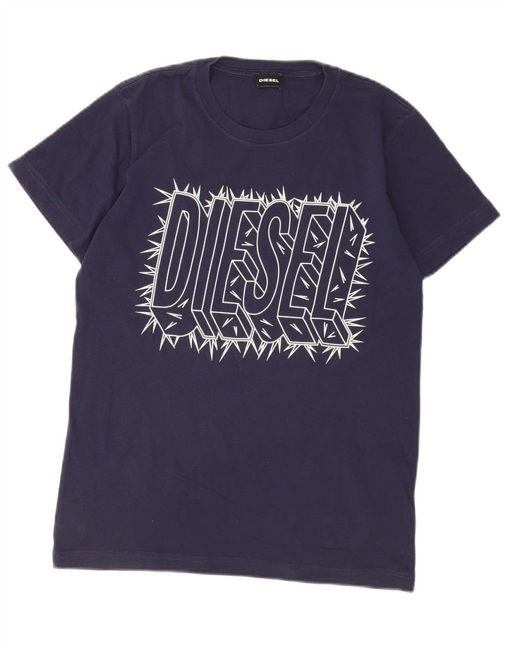 Diesel Herren-T-Shirt mit Grafik, Größe S, Marineblau, Baumwolle