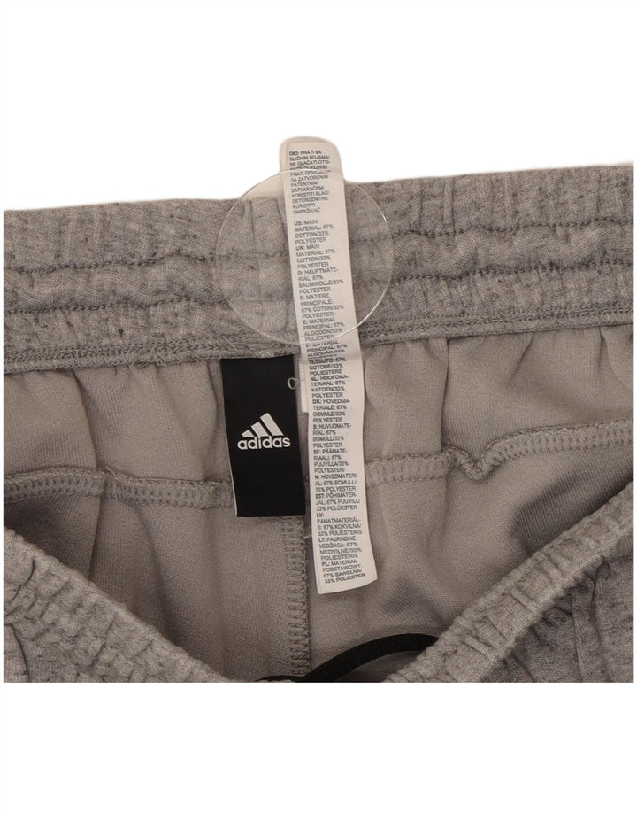 Adidas Herren-Trainingshose aus mittelgrau gefleckter Baumwolle