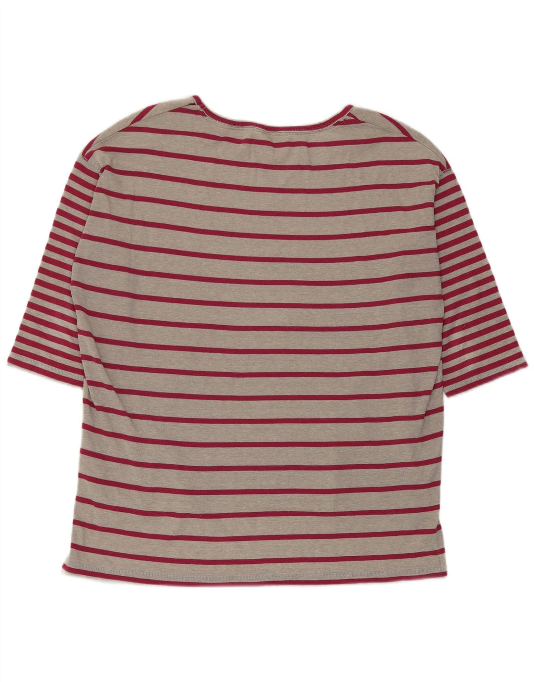 Marks & Spencer Damen T-Shirt Top UK 14 Large Grau gestreift Polyester