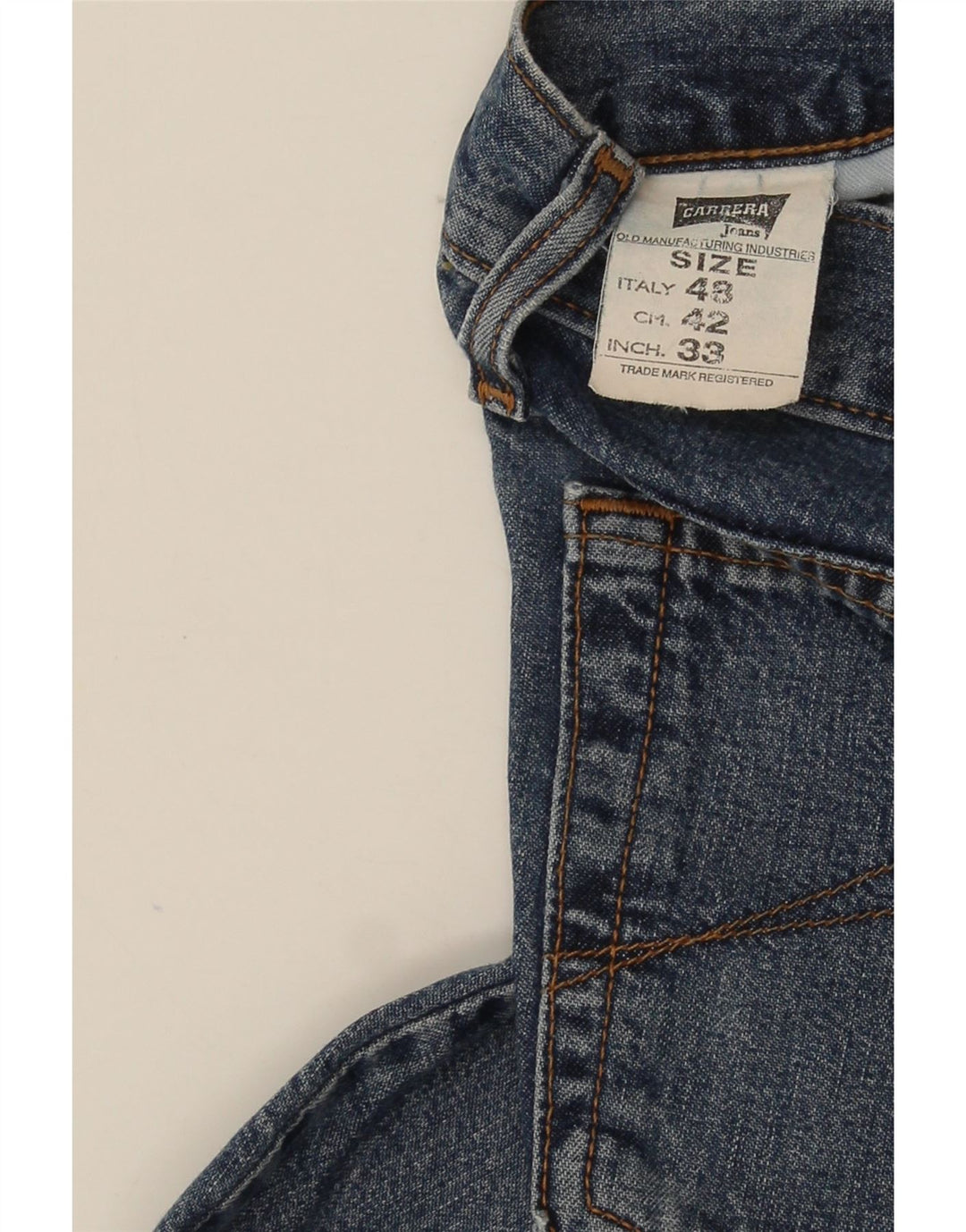 Carrera Herren Straight Jeans W33 L34 Blaue Baumwolle
