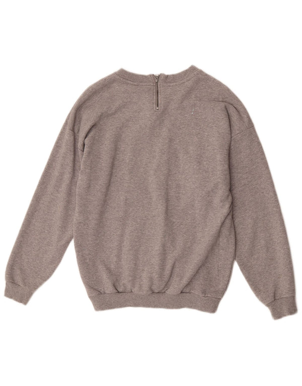 Adidas Womens Graphic Oversized Sweatshirt Pullover UK 6 XS Graue Baumwolle