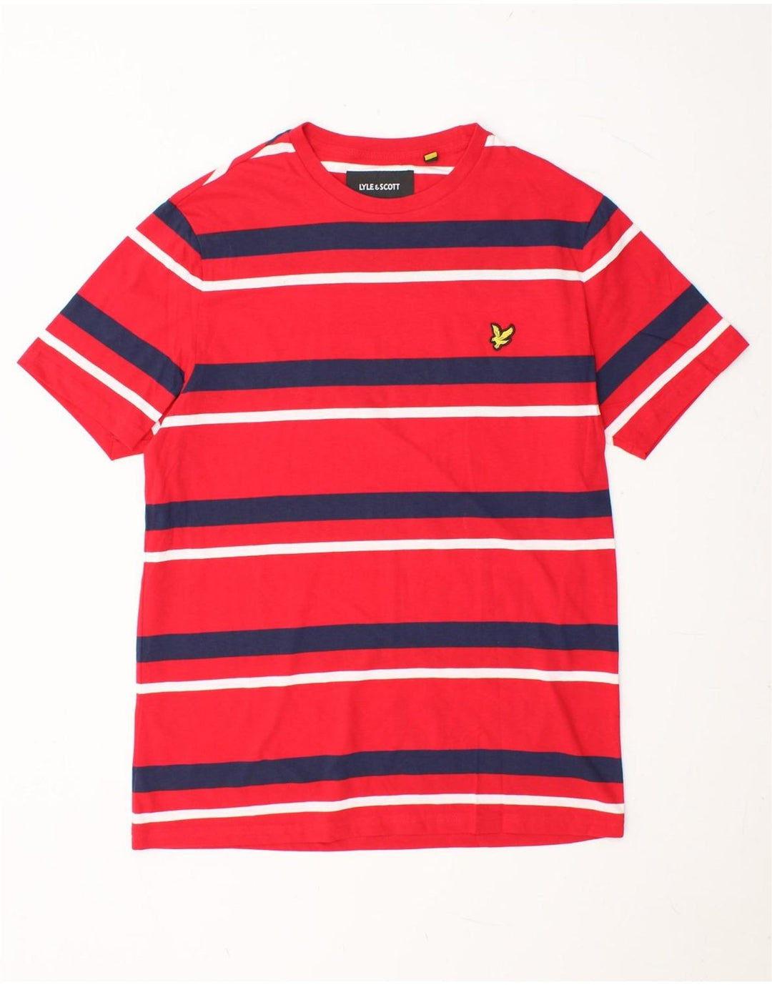 LYLE & SCOTT Herren T-Shirt-Oberteil aus mittelroter, gestreifter Baumwolle