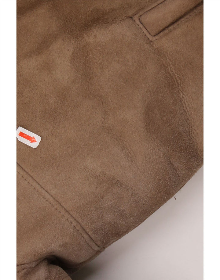 Vintage Damen Shearling Mantel EU 42 Großer Beige Shearling