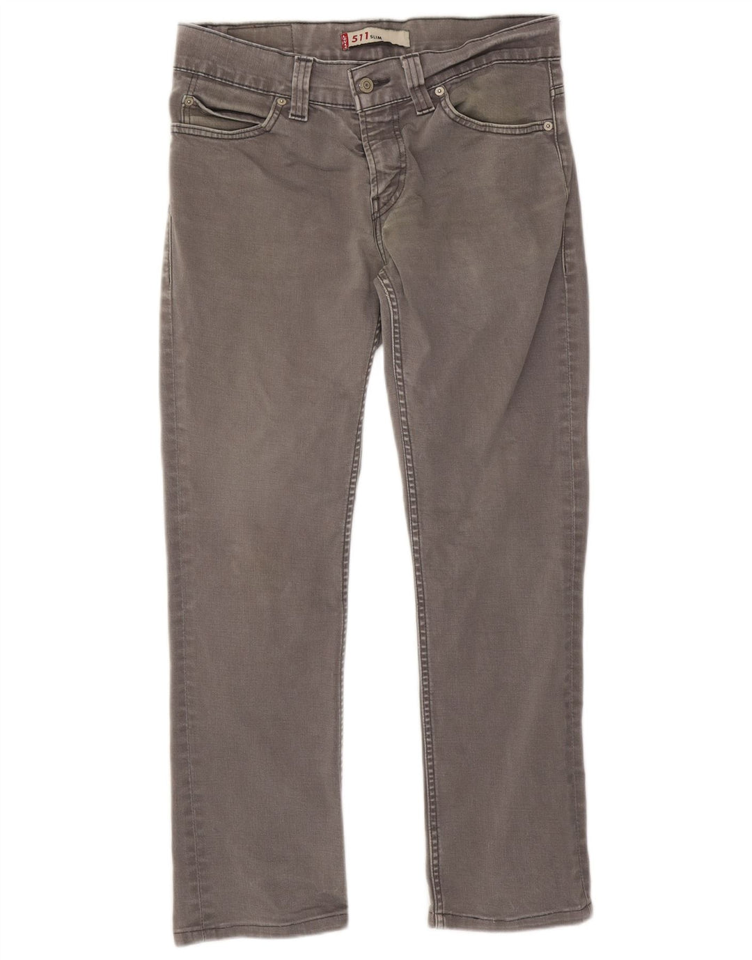 Levi's Damen 511 Slim Jeans W32 L28 Graue Baumwolle