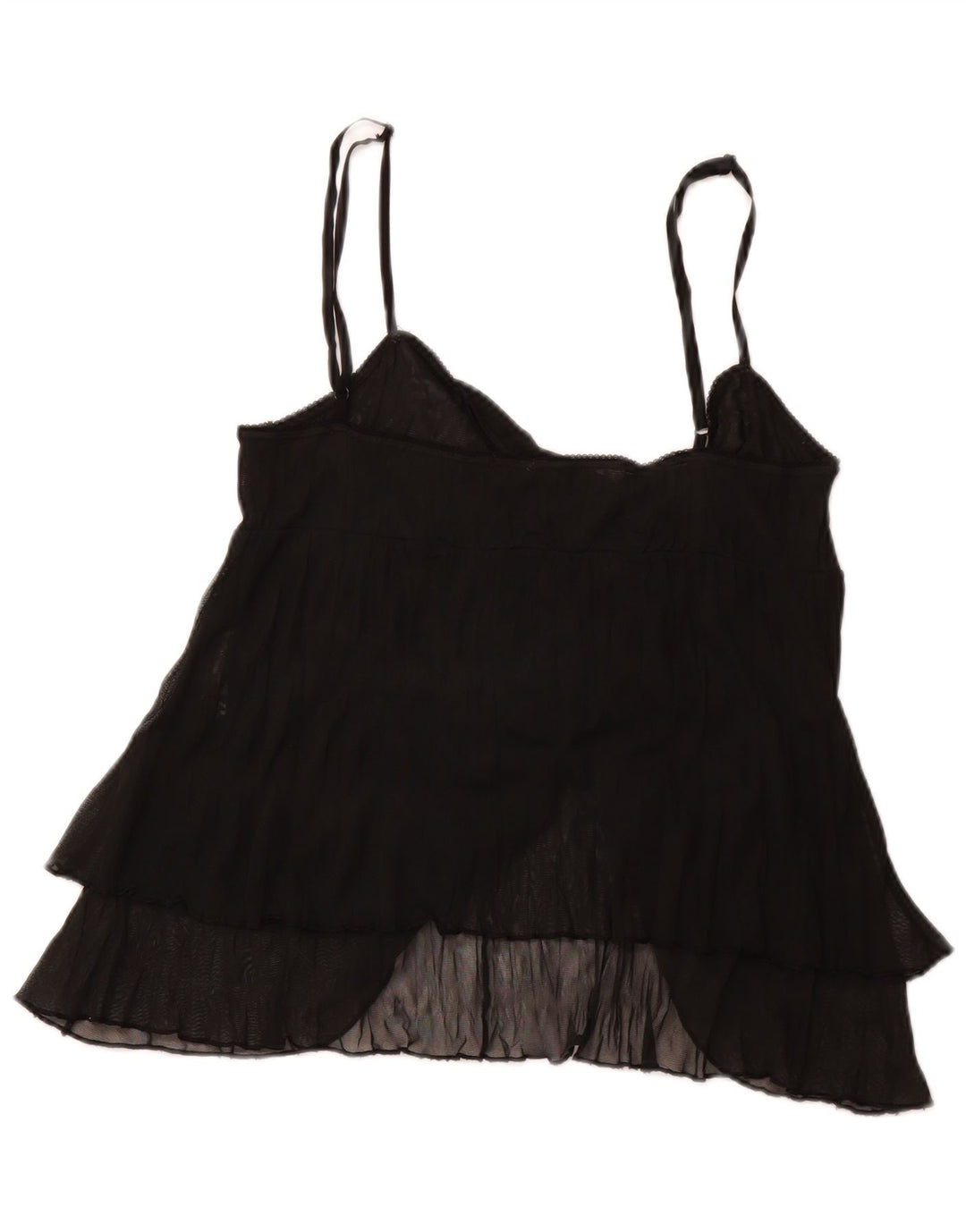 BENETTON Damen Cami Top UK 12 Medium Schwarz