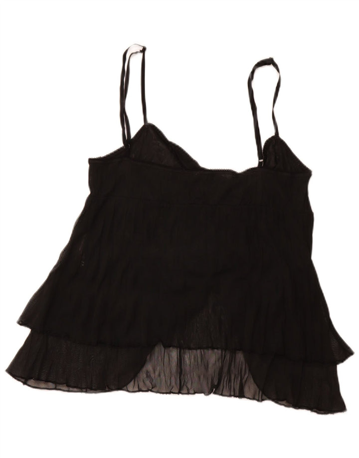 BENETTON Damen Cami Top UK 12 Medium Schwarz
