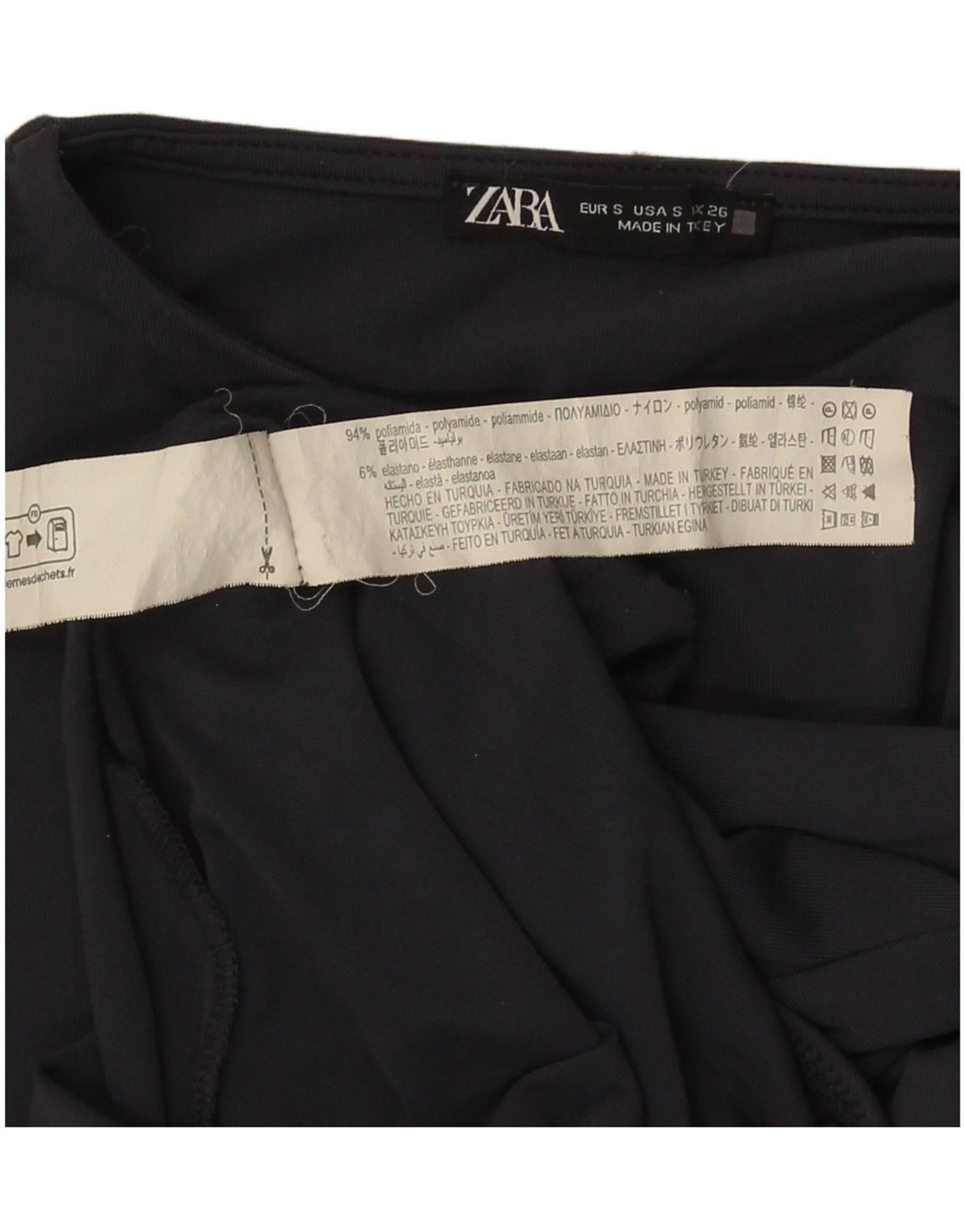 Zara Damen-Body mit langen Ärmeln, Größe S, Marineblau, Polyamid