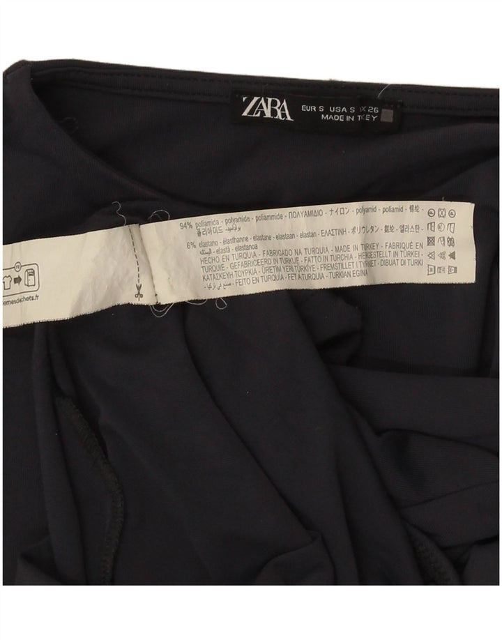 Zara Damen-Body mit langen Ärmeln, Größe S, Marineblau, Polyamid