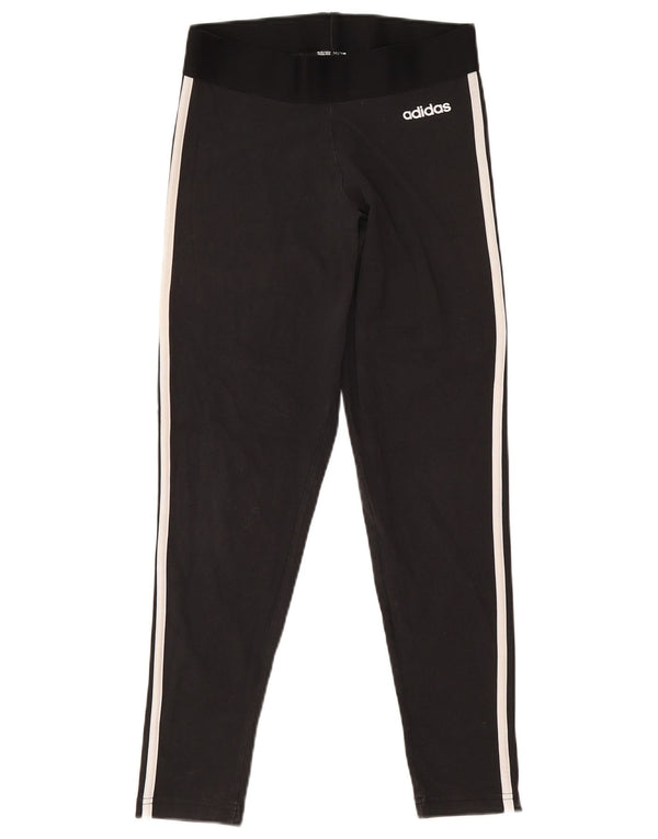 Adidas Damen Leggings UK 12/14 Mittelschwarze Baumwolle