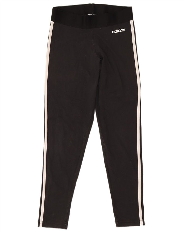 Adidas Damen Leggings UK 12/14 Mittelschwarze Baumwolle