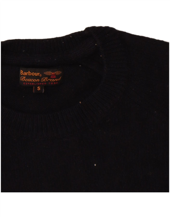 Barbour Herren-Pullover mit Rundhalsausschnitt, Größe S, marineblaue Wolle