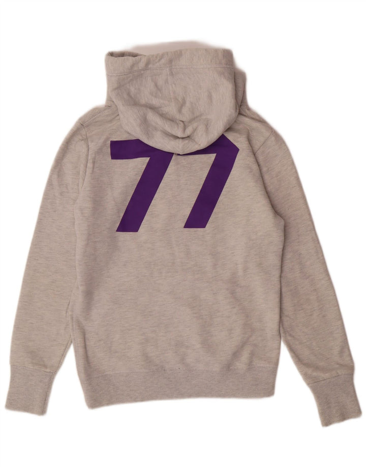 Superdry Graphic Hoodie-Pullover für Damen, UK 12, mittelgraue Baumwolle