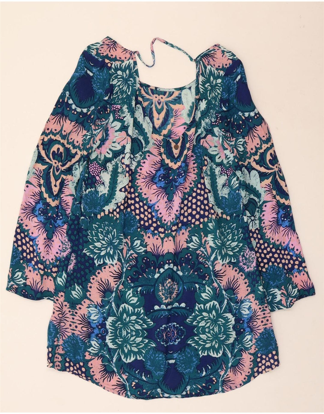 BILLABONG Damen Tunikakleid mit langen Ärmeln, Größe M, mehrfarbig, Blumenmuster