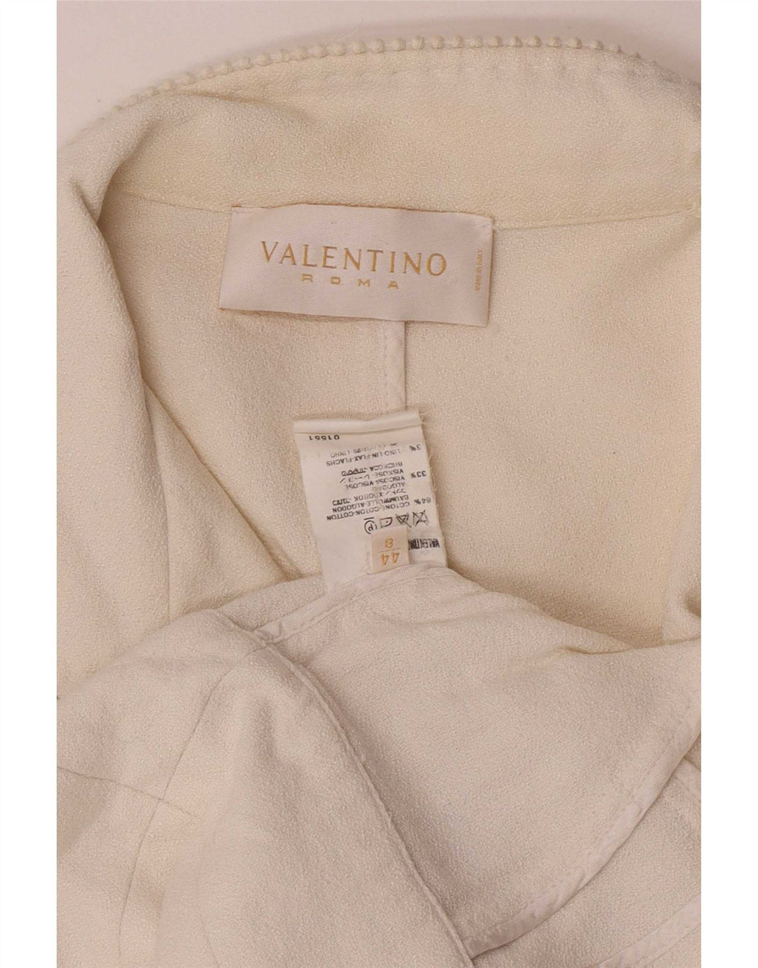 Valentino Womens Crop 1 Button Blazer Jacke IT 44 Mittelweiße Baumwolle