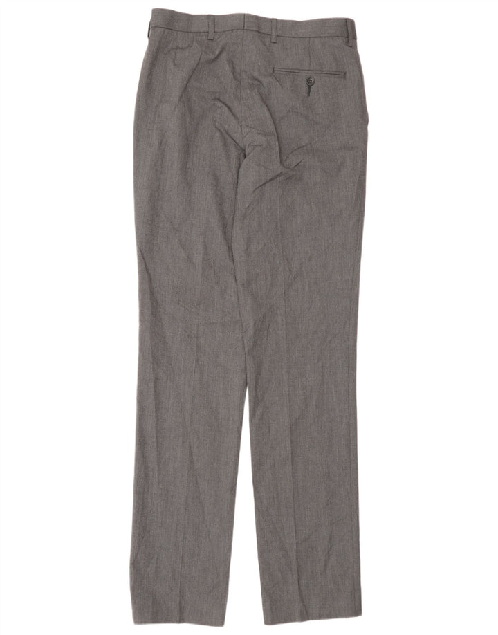 Gerade Herren-Anzughose von Marks & Spencer, W30, L35, grau, Polyester