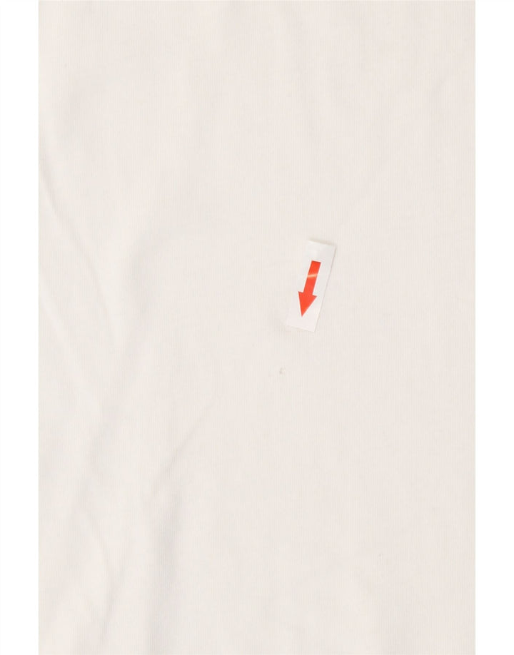 Adidas Damen T-Shirt Top UK 12 Mittelweiße Baumwolle