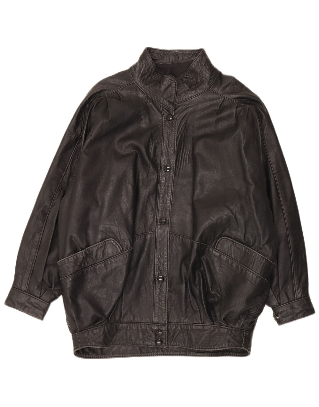 Vintage Damen Lederjacke UK 20 2XL Schwarzes Leder