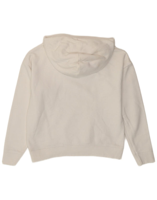 Tommy Hilfiger Damen-Pullover mit übergroßem Kapuzenpullover, Gr. 6, XS, weiße Baumwolle