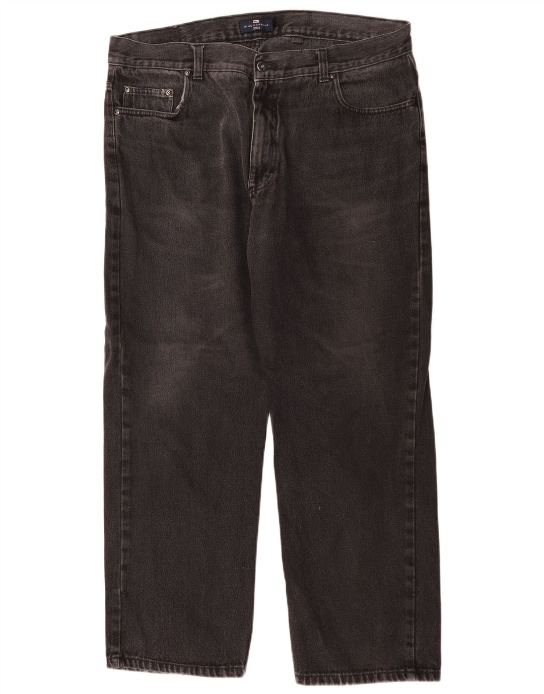 Marks & Spencer Herren Blue Harbor Straight Jeans W40 L29 Schwarze Baumwolle