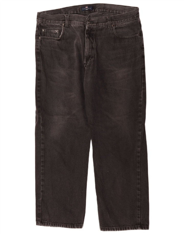Marks & Spencer Herren Blue Harbor Straight Jeans W40 L29 Schwarze Baumwolle