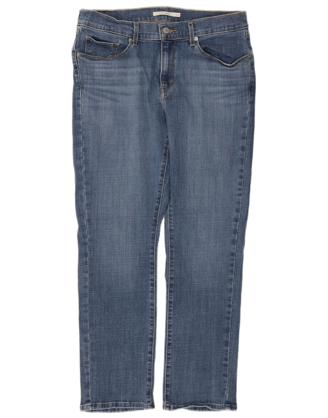 LEVI'S Damen-Jeans, klassisch, klassische Passform, gerade, US 12, Größe L, W32, L28, Blau