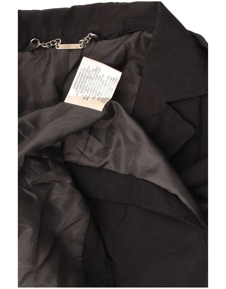 Laura Ashley Damen Trenchcoat UK 14 Mittelschwarze Baumwolle