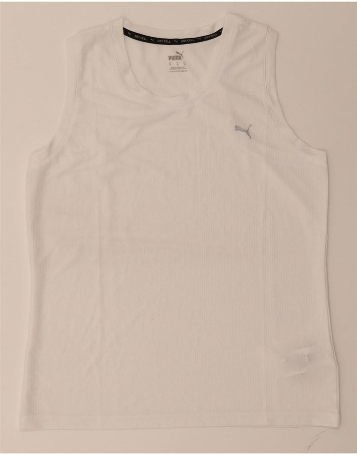 PUMA Mens Vest Top Medium White Polyester Vintage Puma and Second-Hand Puma from Messina Hembry 