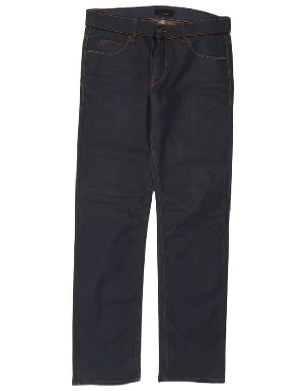 Zara Herren Straight Jeans EU 42 Large W32 L32 Marineblau Baumwolle