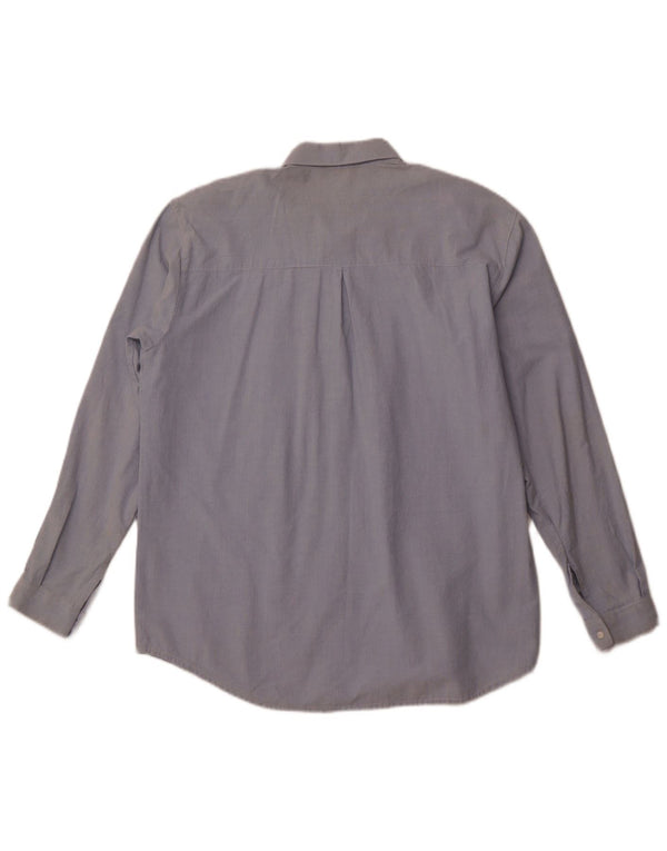 VINTAGE Damen Shirt UK 18 XL Blau geblümt Baumwolle Retro