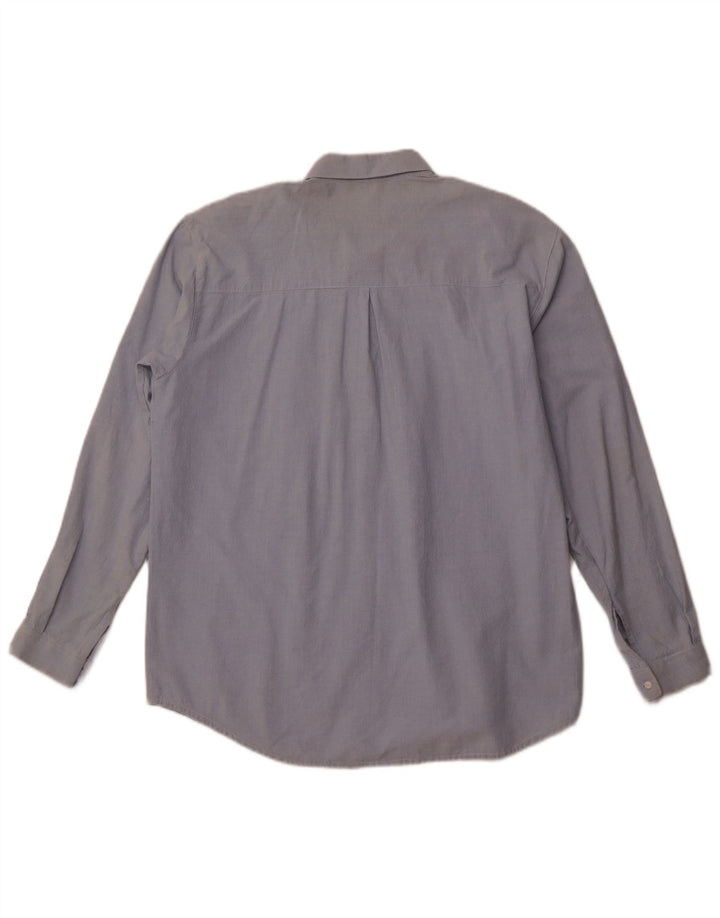 VINTAGE Damen Shirt UK 18 XL Blau geblümt Baumwolle Retro