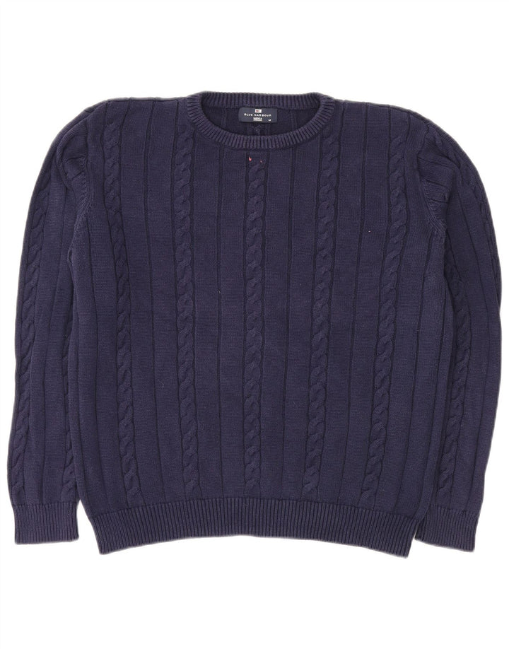 MARKS & SPENCER Herren-Pullover mit Rundhalsausschnitt, Mittelblau