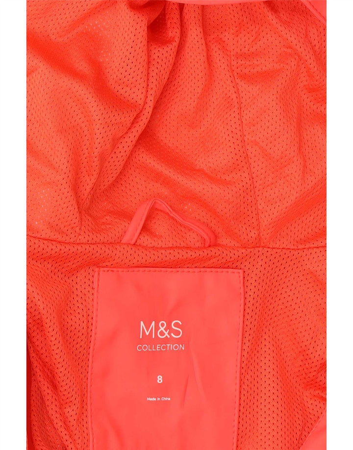 Marks & Spencer Damen-Regenjacke mit Kapuze, übergroß, Gr. 8, Orange