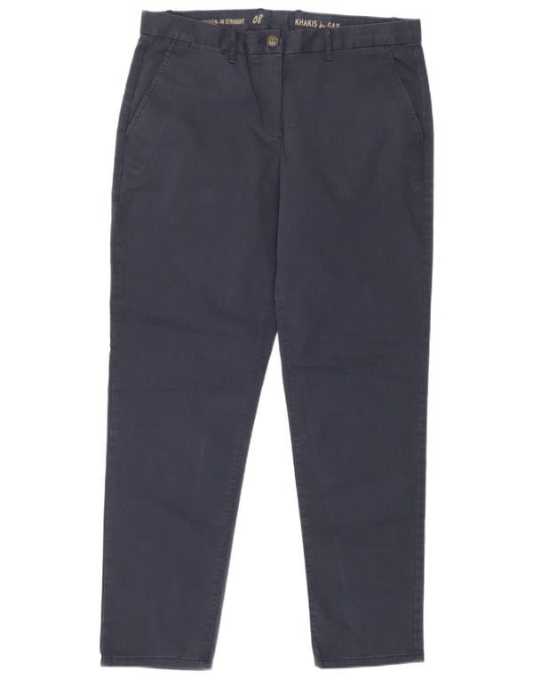 Gap Womens Broken In Straight Chino Trousers US 8 Medium W34 L29 Navy Blue