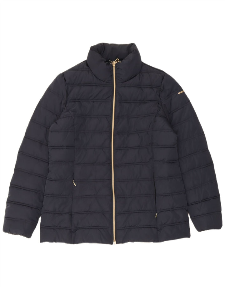 Geox Damen Respira Wattierte Jacke UK 16 Large Marineblau Polyester