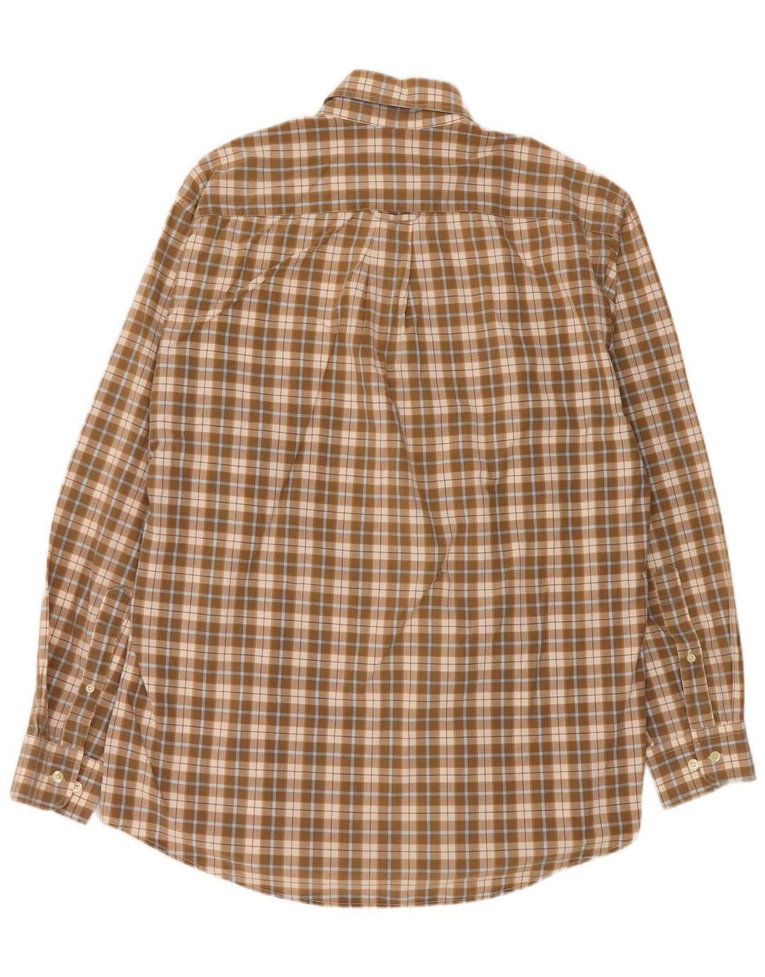 GANT Herrenhemd mittelbeige karierte Baumwolle
