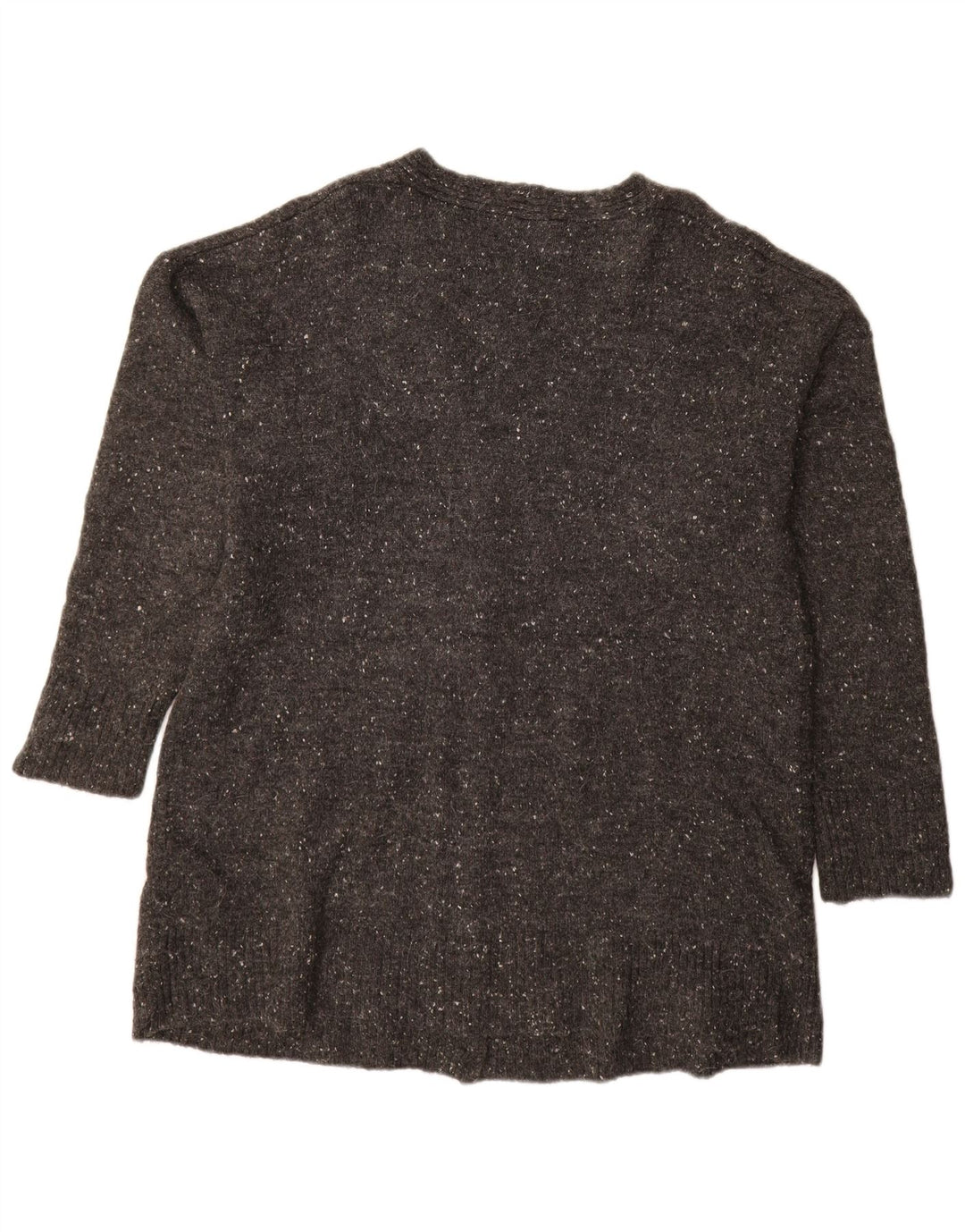 ZARA Damen Longline-Cardigan-Pullover UK 16 Großes grau meliertes Acryl