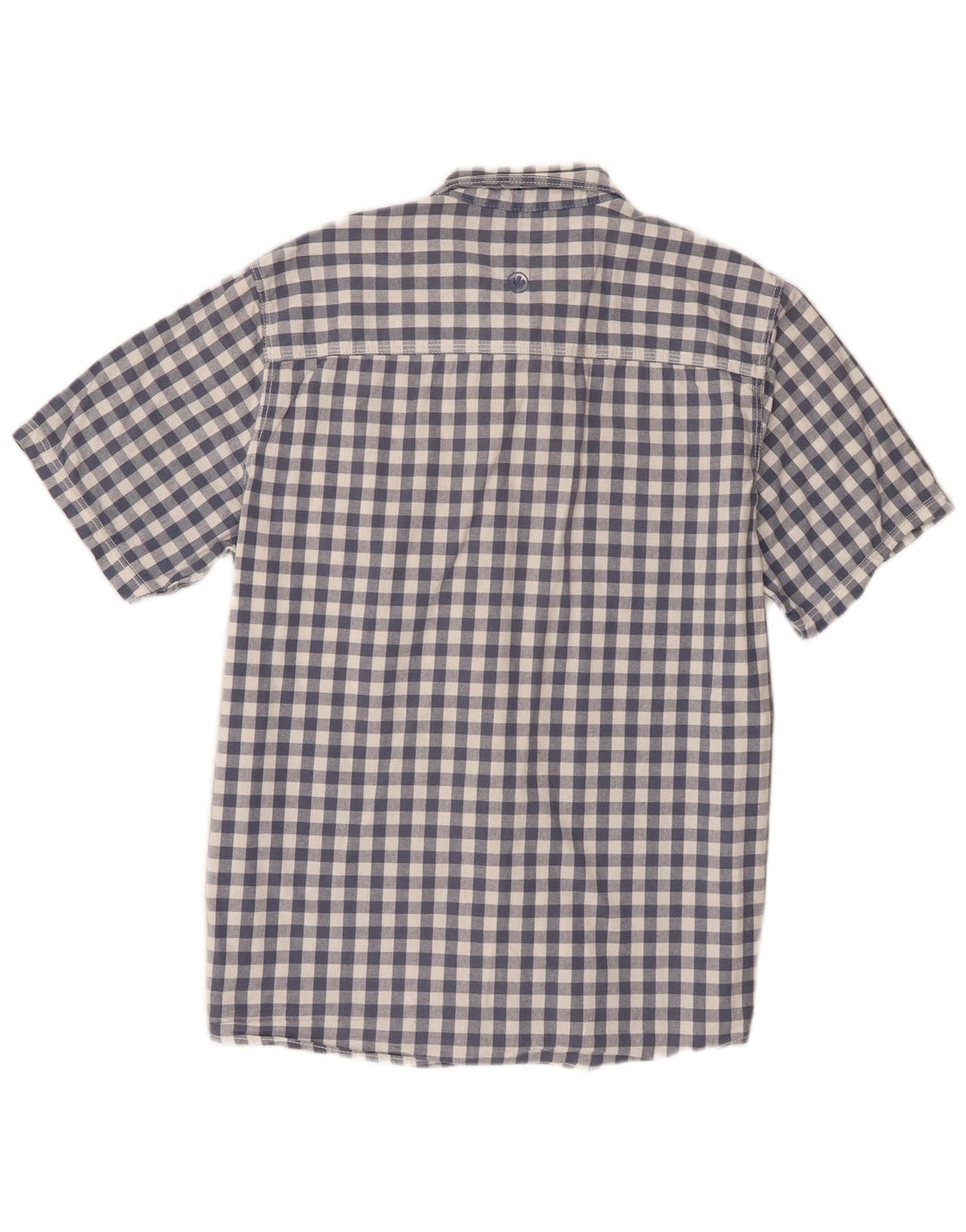 Fat Face Herren-Hemd, kurzärmelig, klassische Passform, groß, blau, Gingham-Baumwolle