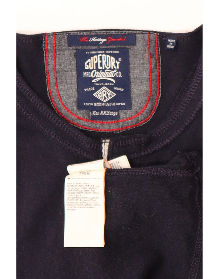 SUPERDRY Herren-Oberteil, langärmelig, 2XL, Marineblau, Baumwolle