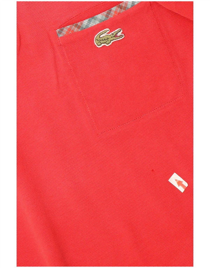 Lacoste Herren-Poloshirt, Größe 5, große rote Baumwolle