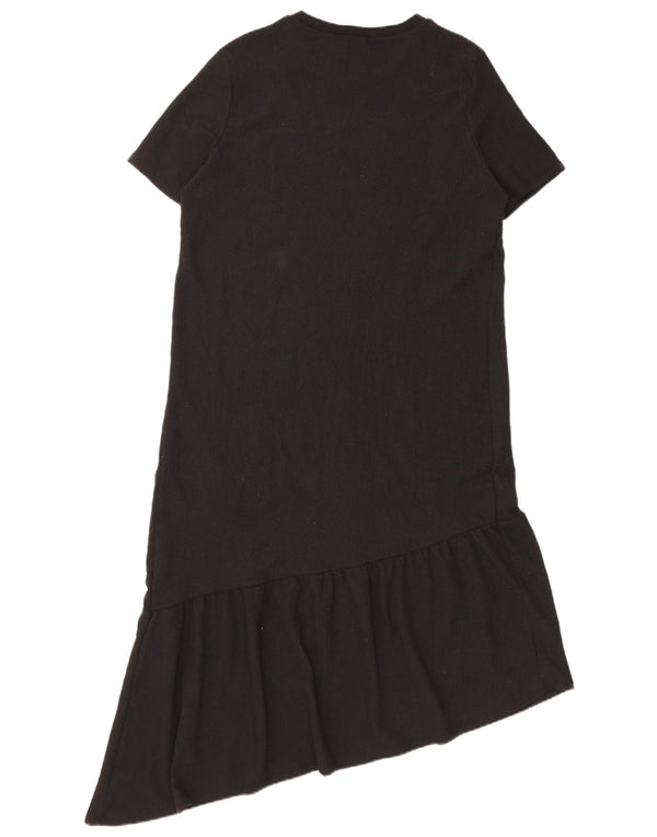 Zara Damen Trafaluc Asymmetrisches Kleid UK 14 Large Schwarz