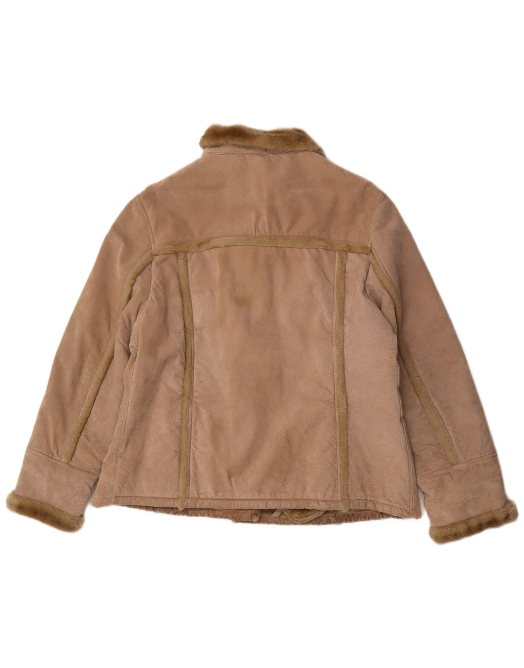 Avitano Damen Übergroße Shearling-Jacke EU 42 Large Beige